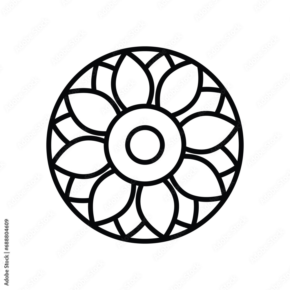 Rangoli icon vector stock illustration Rangoli icon vector stock illustration
