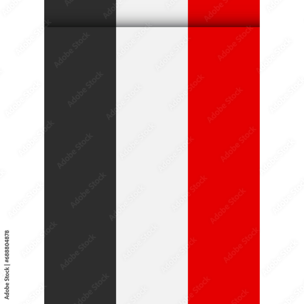 Yemen flag or pennant isolated on white background. Pennant flag icon.