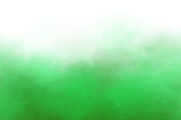 Abstract Green smoke on transparent background. Isolated Green smoke or Green fog on transparent background