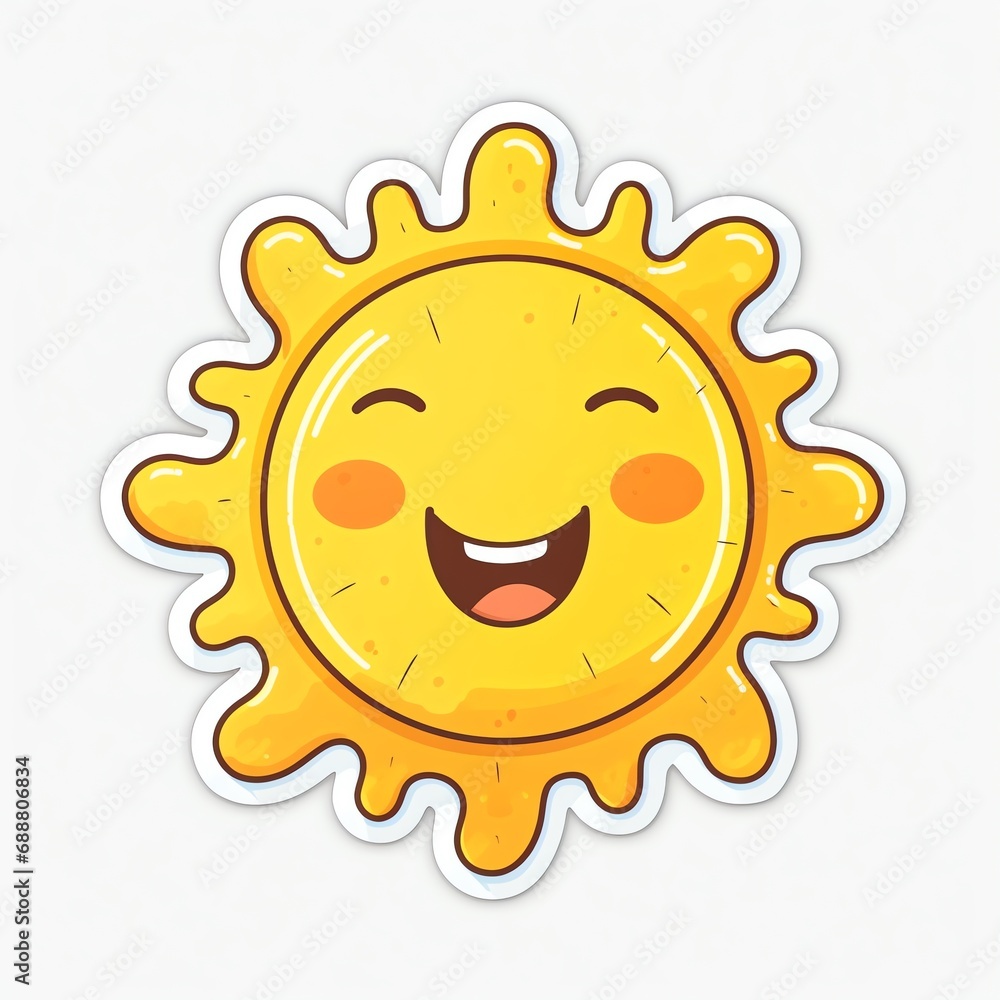 a cartoon sun with a smiling face