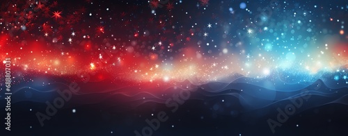 a red and blue sky with stars