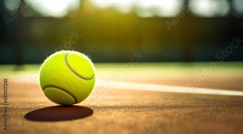 a tennis ball on a court © Dumitru