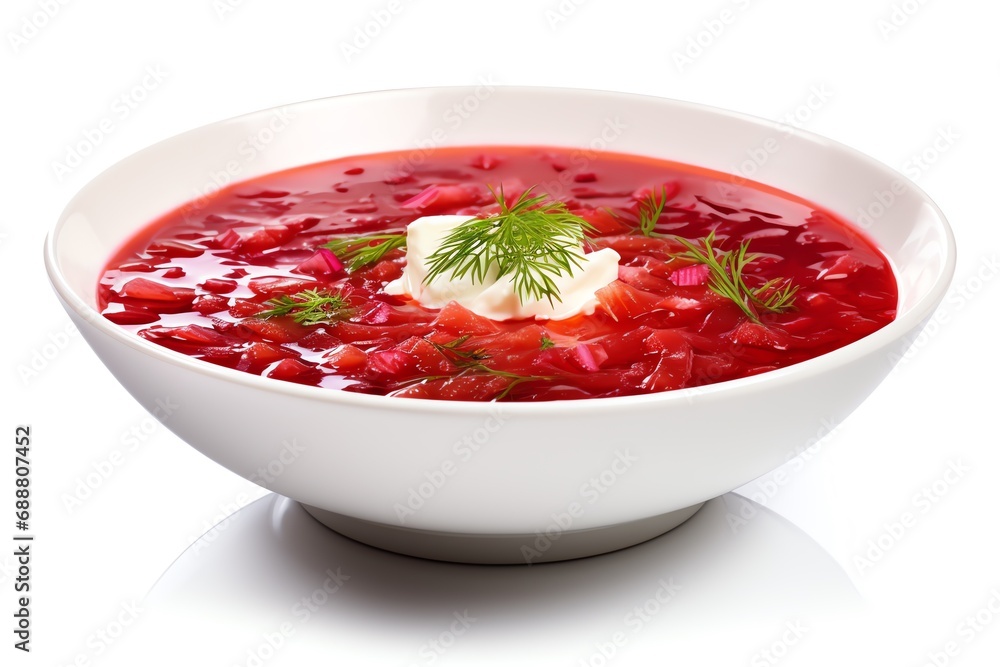 a bowl of red soup with a white butter on top a bowl of red soup with a white butter on top