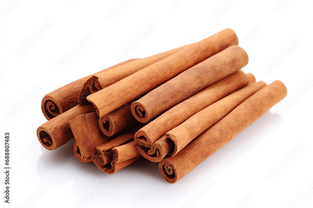 a group of cinnamon sticks