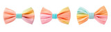 Pastel colors bow ties over isolated transparent background