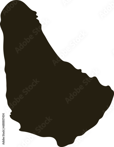 Map of Barbados. Solid black map vector illustration