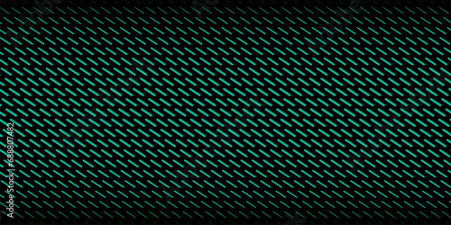 Vector abstract geometric halftone seamless pattern with diagonal dash lines, fade stripes. Extreme sport style background, urban art. Black and neon turquoise minimal texture. Repeat sporty design photo