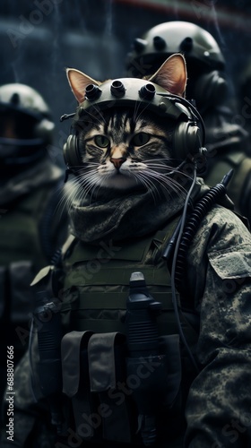 a cat in military uniform