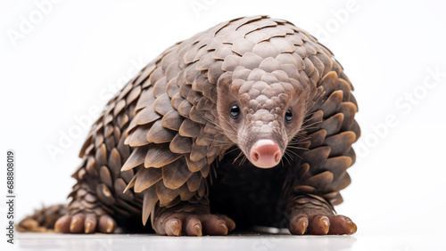 Ground Pangolin on White Background, CGI Render