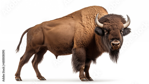 Buffalo on White Background, CGI Render photo