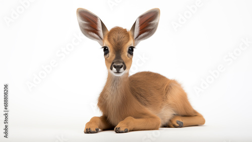 Adorable Baby Gazelle on White Background, CGI Rendered © Tigarto