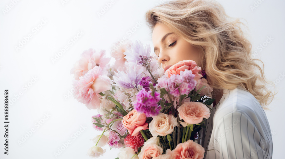 woman with a bouquet