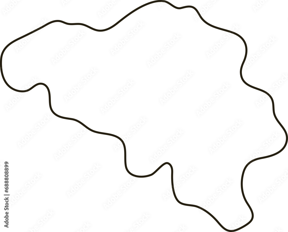 Map of Belgium. Simple outline map vector illustration