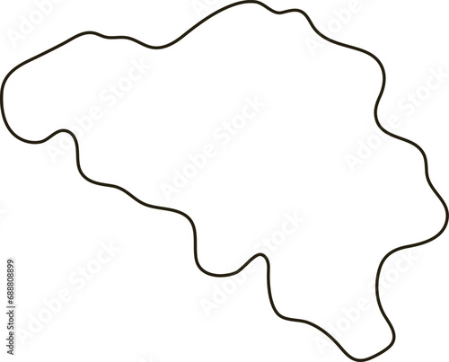 Map of Belgium. Simple outline map vector illustration