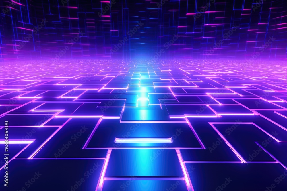 A futuristic background featuring glowing squares and lines. Perfect for technology, science, and digital concept designs A futuristic background featuring glowing squares and lines. Perfect for technology, science, and digital concept designs