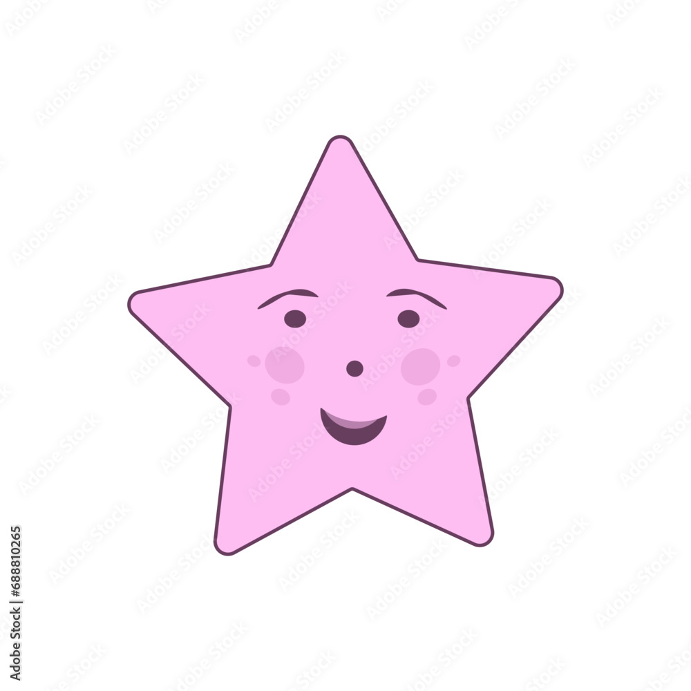 Cute face of decorative figure. Happy emoji. Simple clipart. Vector illustration isolated on transparent background Cute face of decorative figure. Happy emoji. Simple clipart. Vector illustration isolated on transparent background