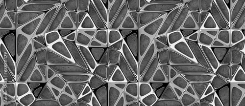 Futuristic 3D Seamless Geometric Background Pattern