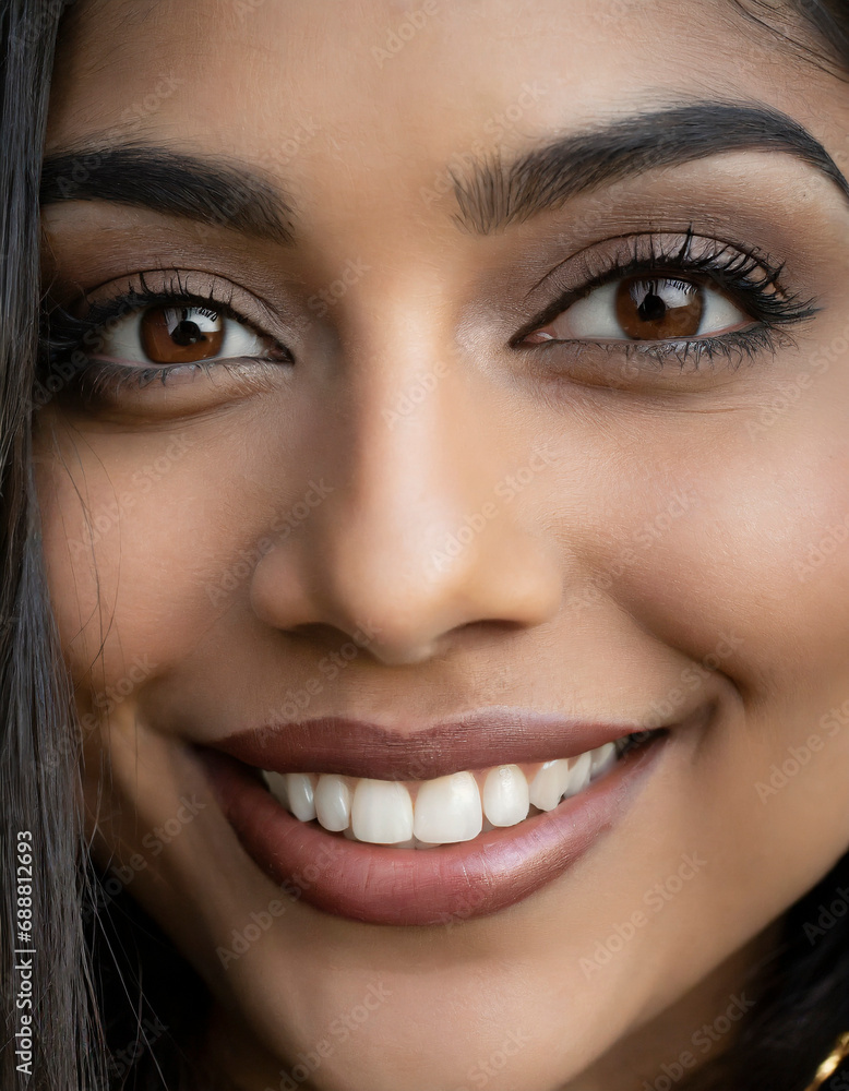 woman face with long eyelashes, makeup and beautiful smile, closeup woman face with long eyelashes, makeup and beautiful smile, closeup
