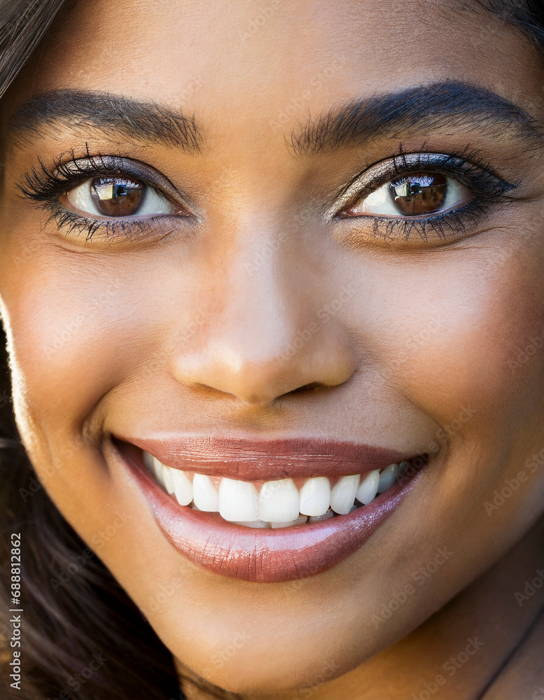 woman face with long eyelashes, makeup and beautiful smile, closeup woman face with long eyelashes, makeup and beautiful smile, closeup