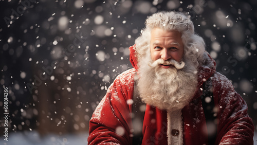 Santa Claus in Snow Winter. Christmas and Happy New Year © imagemir