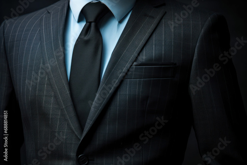 Close-up of a stylish business suit. Concept of professional elegance. photo