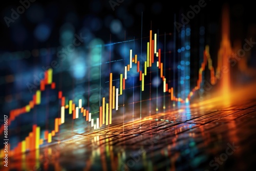 A close up view of a stock chart placed on a table. This image can be used to illustrate financial concepts and analysis photo