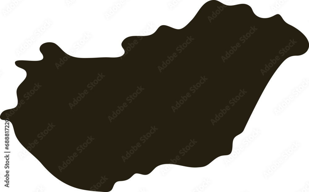 Map of Hungary. Solid simple silhouette map vector illustration Map of Hungary. Solid simple silhouette map vector illustration