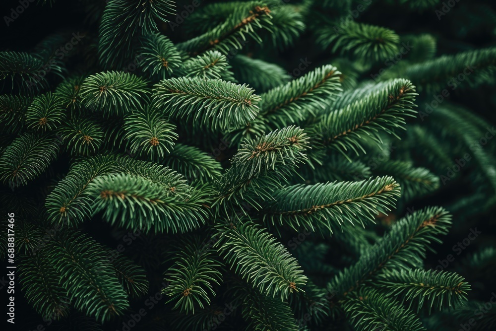 A detailed view of a pine tree with vibrant green needles. Perfect for nature enthusiasts and those seeking a touch of greenery in their designs