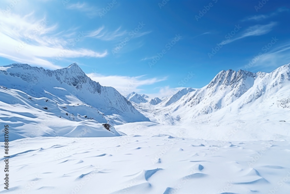 A person skiing down a snowy mountain slope. Perfect for winter sports and outdoor activities