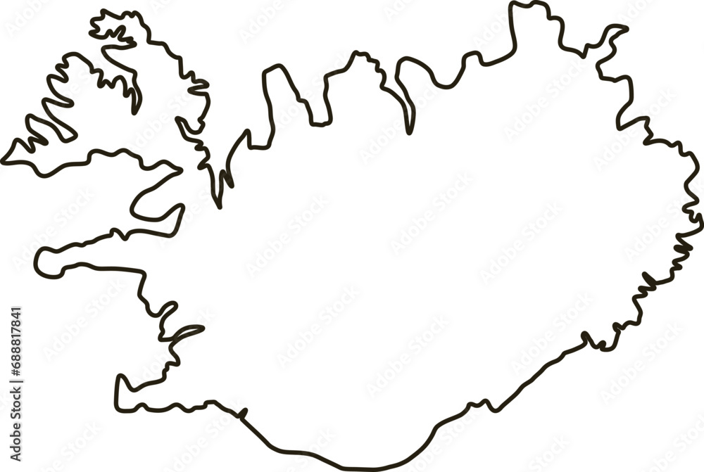 Map of Iceland. Outline map vector illustration Map of Iceland. Outline map vector illustration