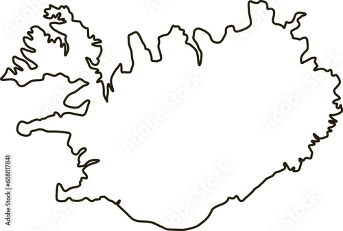 Map of Iceland. Outline map vector illustration