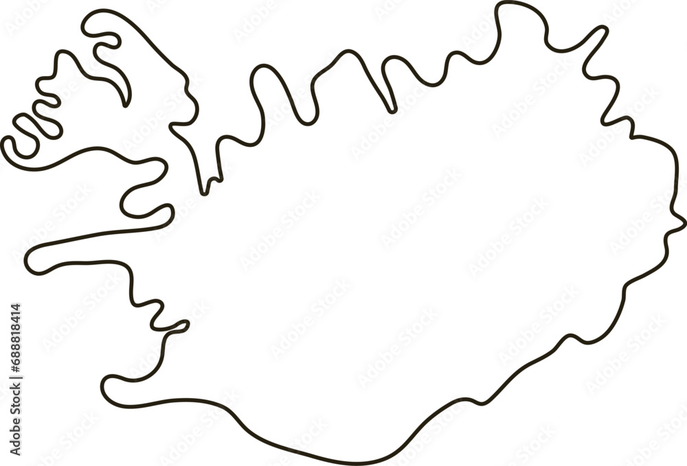 Map of Iceland. Simple outline map vector illustration Stock Vector ...