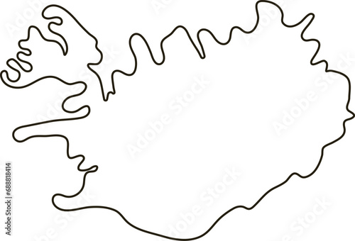 Map of Iceland. Simple outline map vector illustration