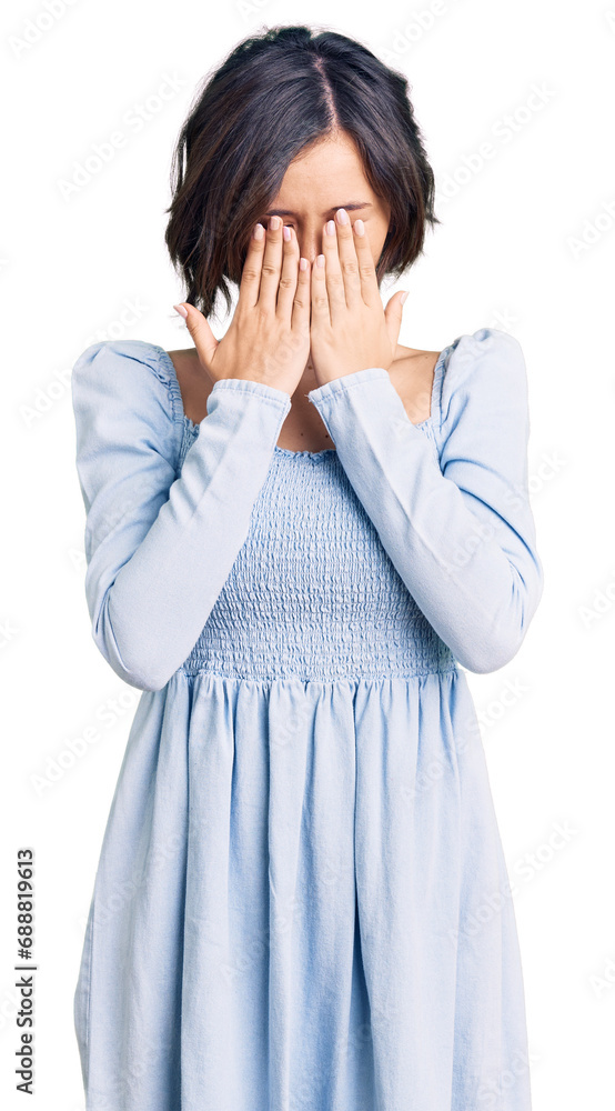 Young beautiful girl wearing casual clothes rubbing eyes for fatigue and headache, sleepy and tired expression. vision problem Young beautiful girl wearing casual clothes rubbing eyes for fatigue and headache, sleepy and tired expression. vision problem