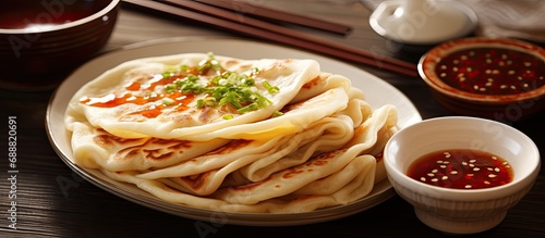 Chinese pancakes with sauce