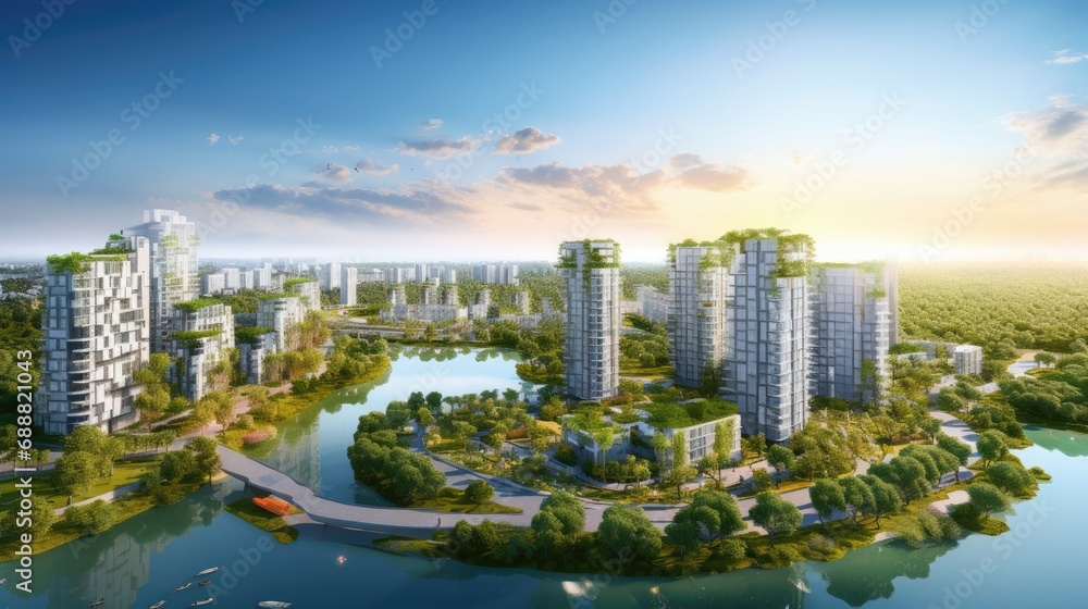 Obraz premium Eco-friendly green futuristic City