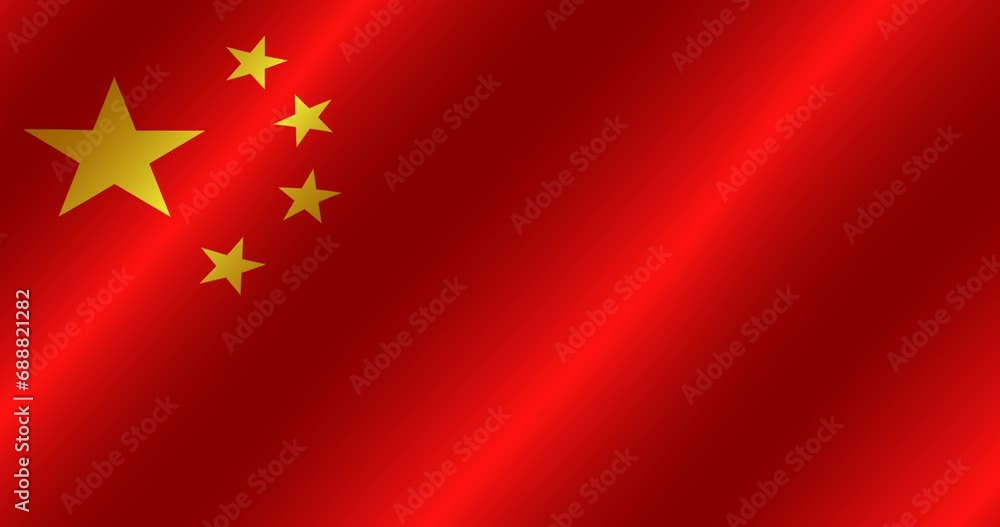 Animated flag of China. Happy China day banner. Banner illustration with flag. Bright button with flag of China. Animated flag of China. Happy China day banner. Banner illustration with flag. Bright button with flag of China.