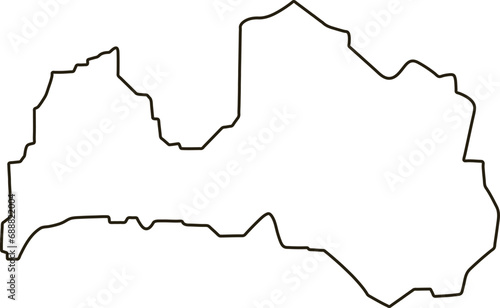 Map of Latvia. Outline map vector illustration
