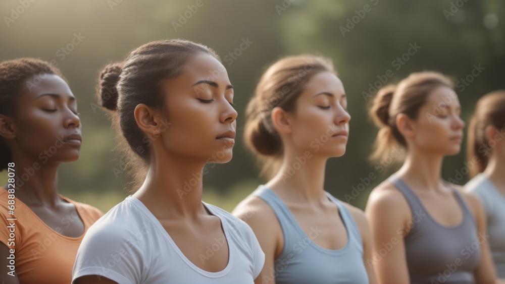 group of people doing meditation yoga