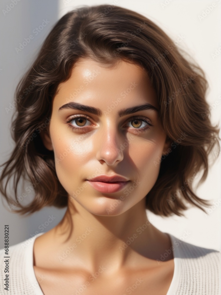 A closeup portrait of a beautiful young girl model A closeup portrait of a beautiful young girl model
