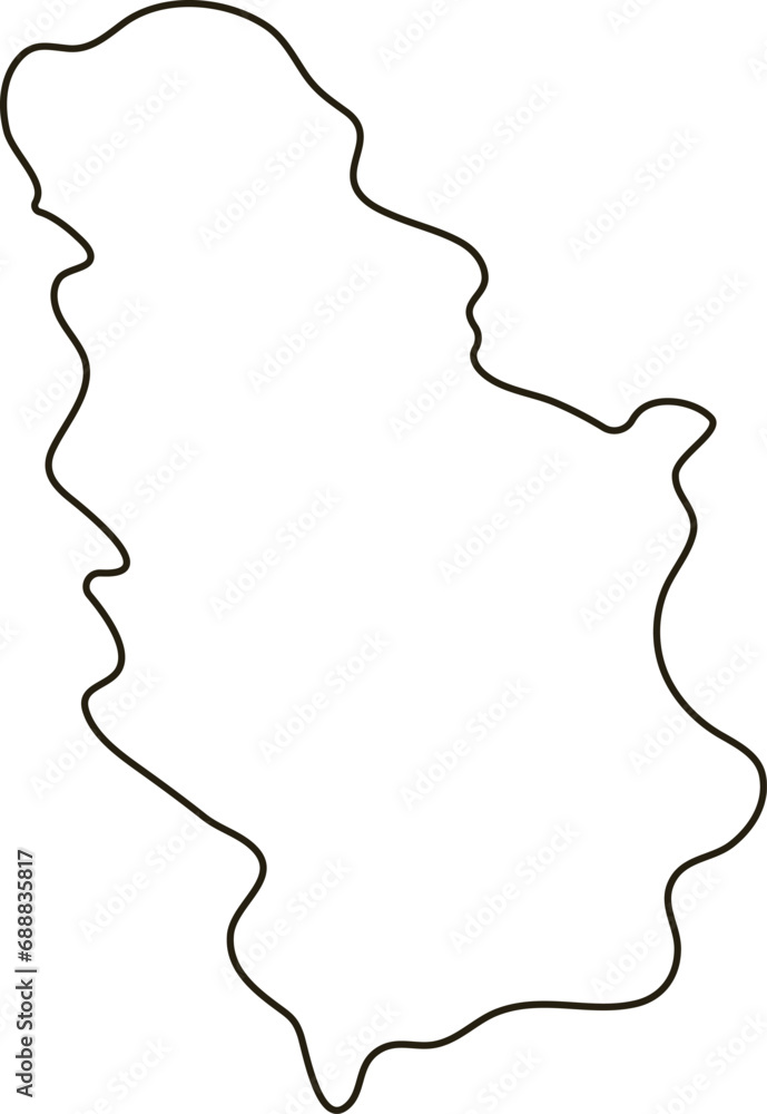 Map of Serbia. Simple outline map vector illustration