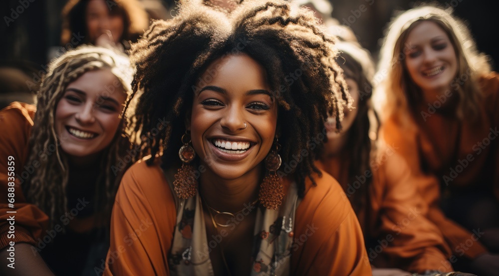 A beaming woman with vibrant dreadlocks and a bright smile gazes confidently at the camera, radiating happiness and showcasing her unique style A beaming woman with vibrant dreadlocks and a bright smile gazes confidently at the camera, radiating happiness and showcasing her unique style