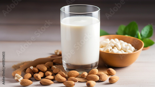 almond milk with almonds