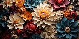 paper cut out flowers background