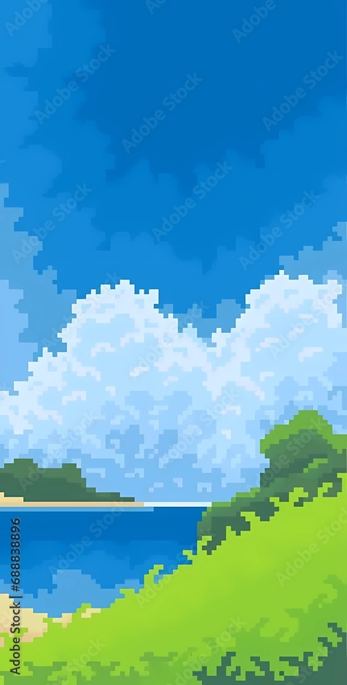 Fototapeta premium landscape with lake