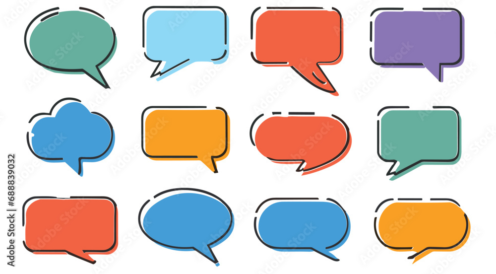 Empty speech bubble big set. Online chat clouds vector isolated on white background. Infographic elements for your design. Stock Vector Illustration Empty speech bubble big set. Online chat clouds vector isolated on white background. Infographic elements for your design. Stock Vector Illustration