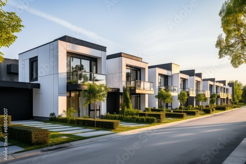 Luxury housing. Background with selective focus and copy space photo