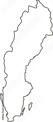 Map of Sweden. Outline map vector illustration