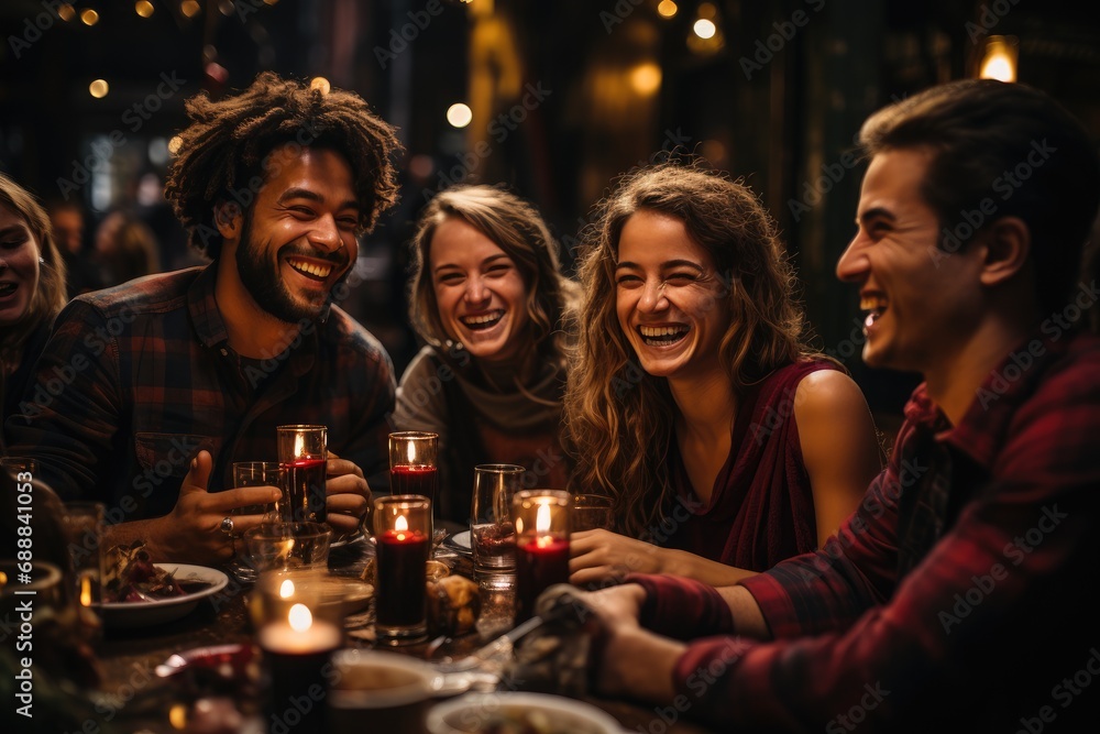Group of friends drinking alcohol in bar Group of friends drinking alcohol in bar