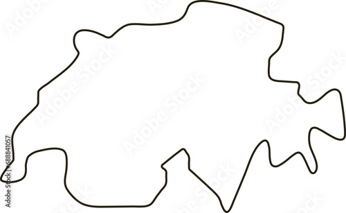 Map of Switzerland. Outline map vector illustration
